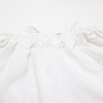 マシュマロ ブラウス / Marshmallow Blouse 半袖 ギャザー リボン コットン