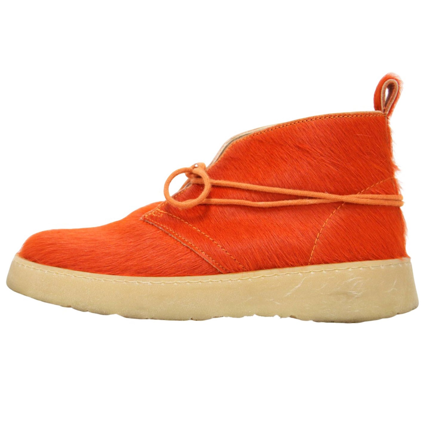 x Clarks レザー アンクル ブーツ / ハラコ ファー 厚底 クレープソール クラークス コラボ