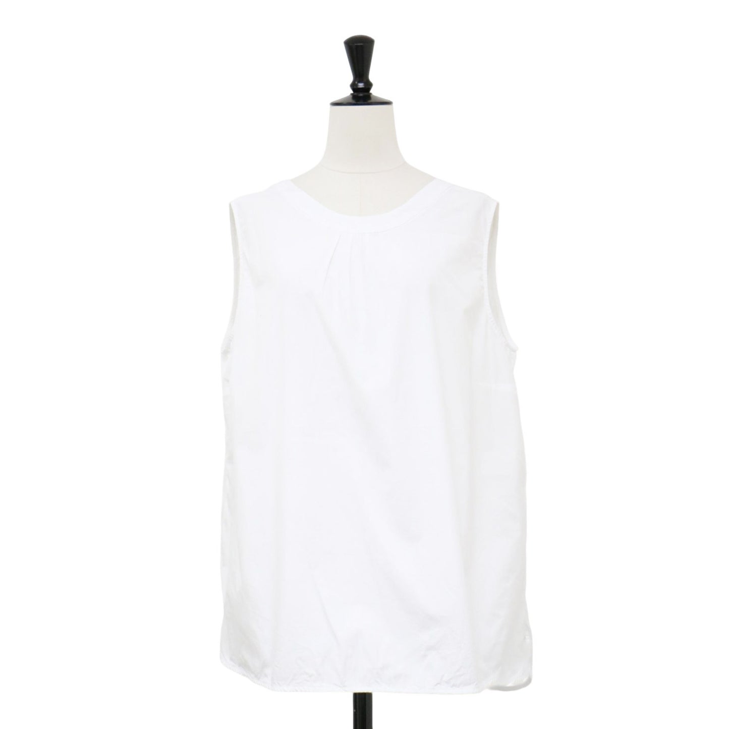 ノースリーブ ブラウス / クルーネック タック スリット