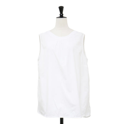 ノースリーブ ブラウス / クルーネック タック スリット