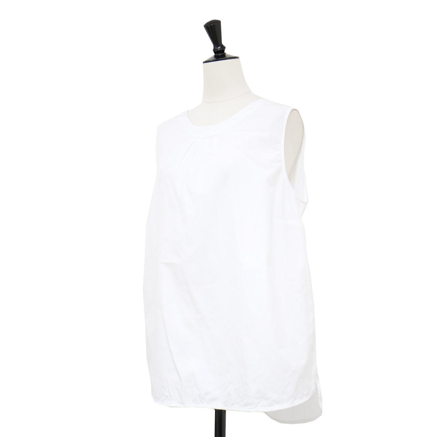 ノースリーブ ブラウス / クルーネック タック スリット