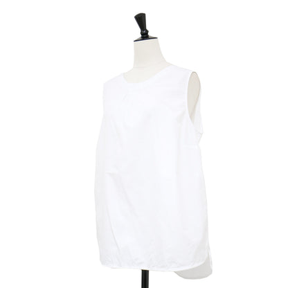 ノースリーブ ブラウス / クルーネック タック スリット