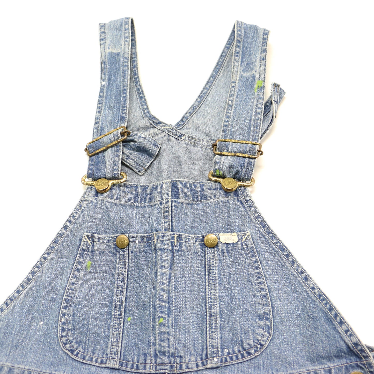 デニム オーバーオール / サロペット パンツ ストレート ペイント加工 コットン