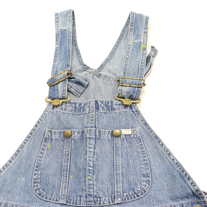 デニム オーバーオール / サロペット パンツ ストレート ペイント加工 コットン