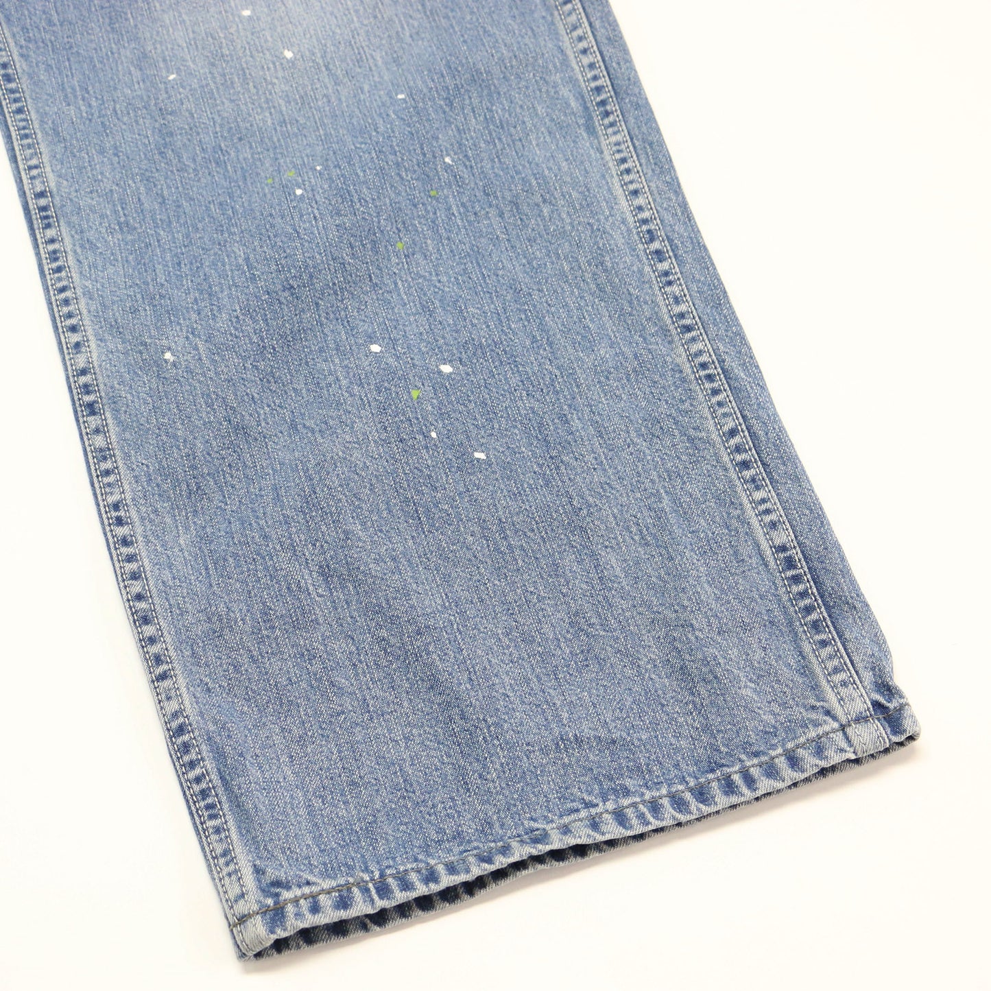 デニム オーバーオール / サロペット パンツ ストレート ペイント加工 コットン