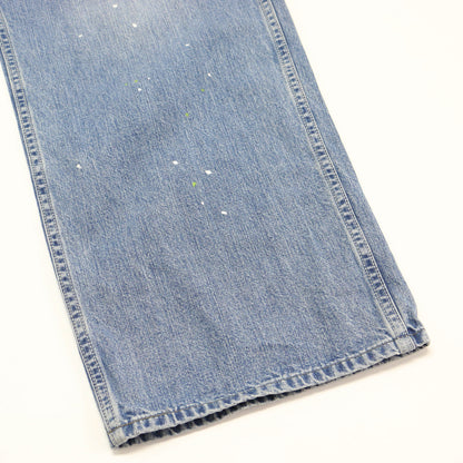 デニム オーバーオール / サロペット パンツ ストレート ペイント加工 コットン