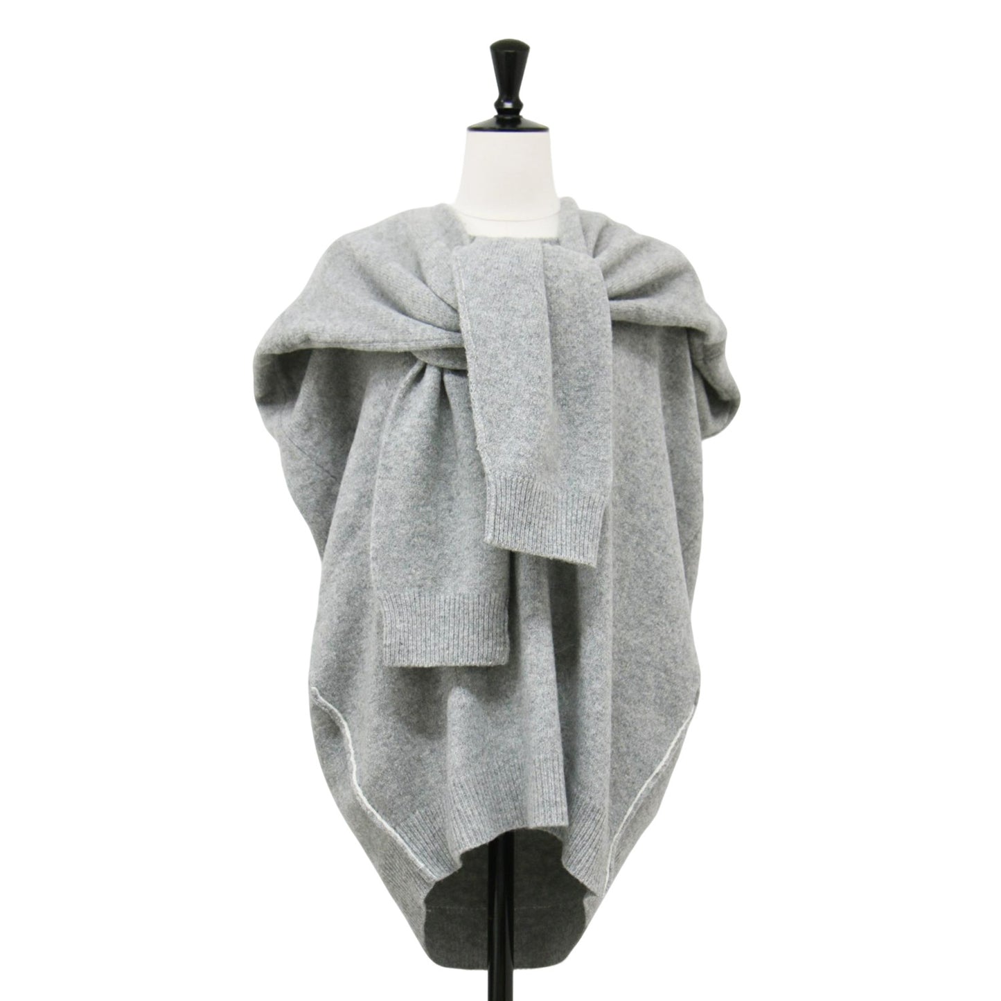 バックレス クルーネック ニット / BACKLESS CUSTOMIZE KNIT プルオーバー 長袖 変型 ステッチ ウール