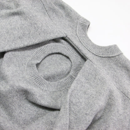 バックレス クルーネック ニット / BACKLESS CUSTOMIZE KNIT プルオーバー 長袖 変型 ステッチ ウール