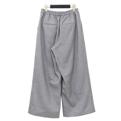 24秋冬 チェック プリント ワンタック パンツ / ワイドパンツ フルレングス ストレート