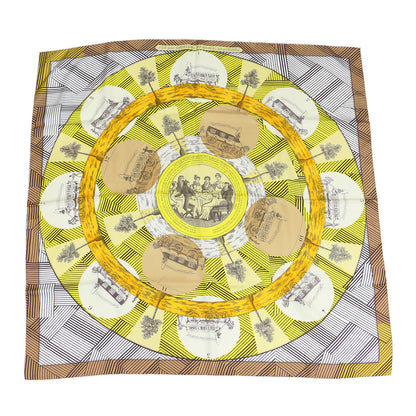 カレ90 シルク スカーフ / JEU DES OMNIBUS ET DAMES BLANCHES オムニバスと白い貴婦人のゲーム 大判 正方形