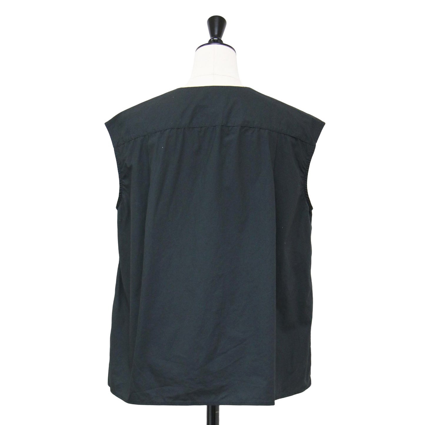 24春夏 ノースリーブ ブラウス / ノーカラー タイプライター コットン