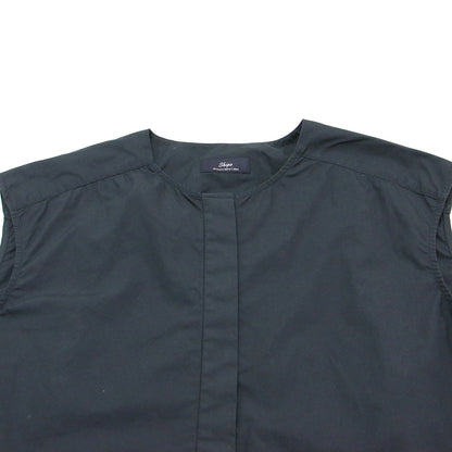 24春夏 ノースリーブ ブラウス / ノーカラー タイプライター コットン