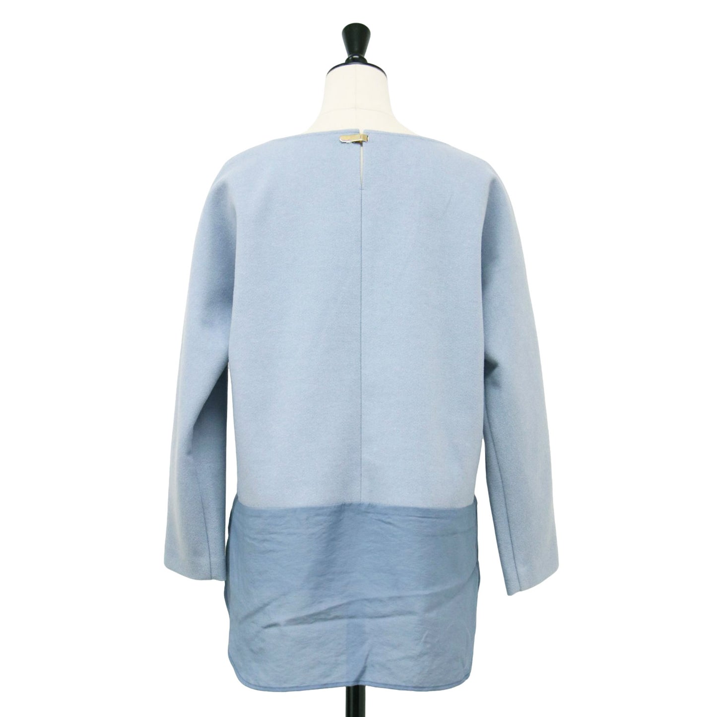 23秋冬 シアー ドッキング プルオーバー ブラウス / 3-0035-6-01-006 ボートネック 長袖 ストレッチジャージー 切替