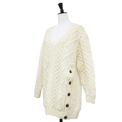 リメイク フィッシャーマン ニット / セーター プルオーバー Vネック オーバーサイズ アラン編み