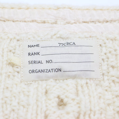 リメイク フィッシャーマン ニット / セーター プルオーバー Vネック オーバーサイズ アラン編み