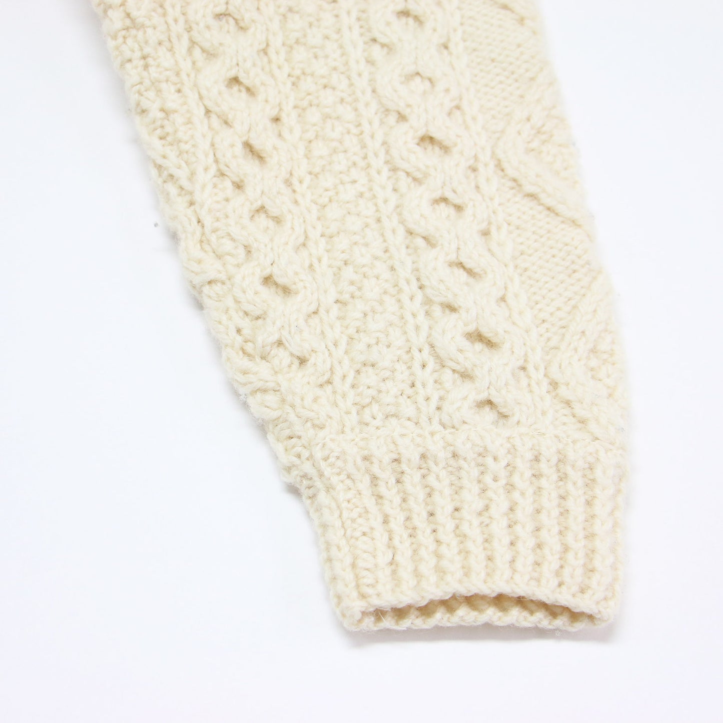 リメイク フィッシャーマン ニット / セーター プルオーバー Vネック オーバーサイズ アラン編み