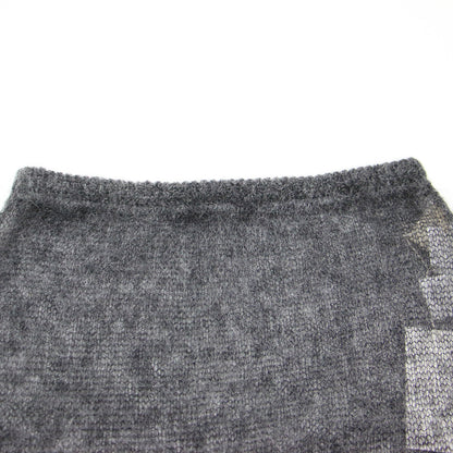24秋冬 シアー ニット スカート / Sheer Knit Skirt ミディ丈 フレア ウエストゴム ウール モヘヤ