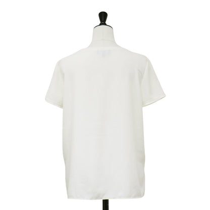 ボートネック Tシャツ型 ブラウス / Shallow Ggt Silk Tee プルオーバー 半袖 ジョーゼット素材