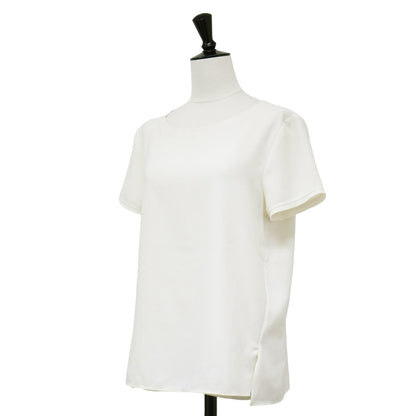 ボートネック Tシャツ型 ブラウス / Shallow Ggt Silk Tee プルオーバー 半袖 ジョーゼット素材