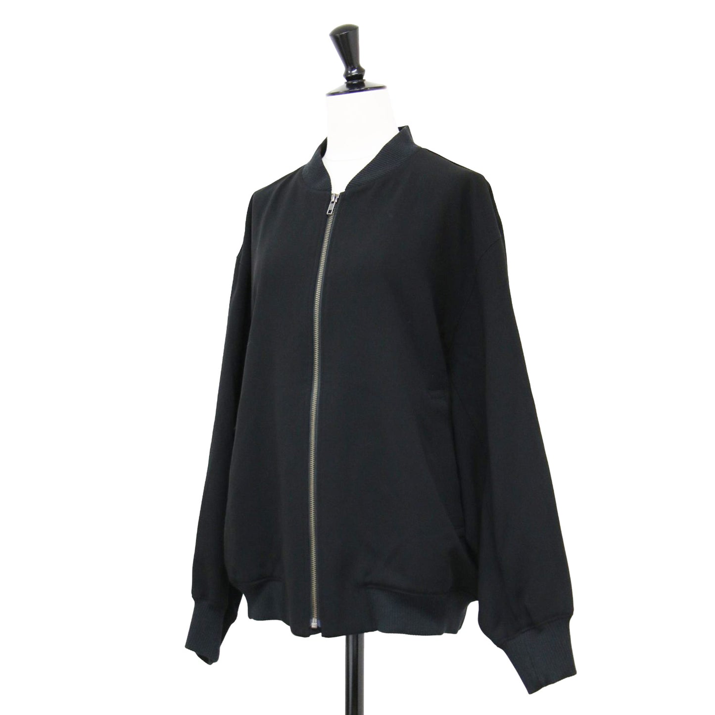 トリアセ ダブル ジョーゼット ブルゾン / ジャケット ショート丈 リブ MA-1