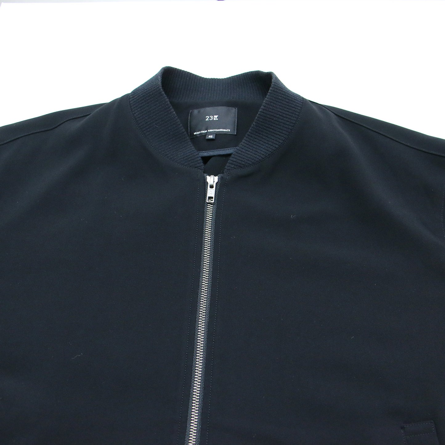 トリアセ ダブル ジョーゼット ブルゾン / ジャケット ショート丈 リブ MA-1