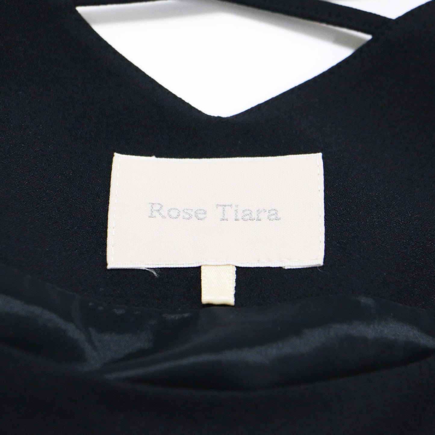 フレアスリーブ ミディ ワンピース / ドレス バッククロス 裾レース  7分袖 ラウンドネック