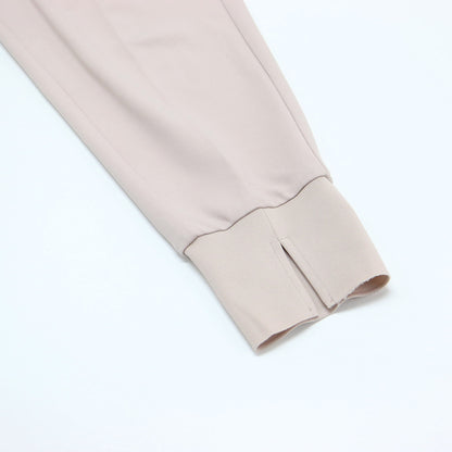 裾リブ ジョグパンツ / テーパード ウエストゴム ジョーゼット素材