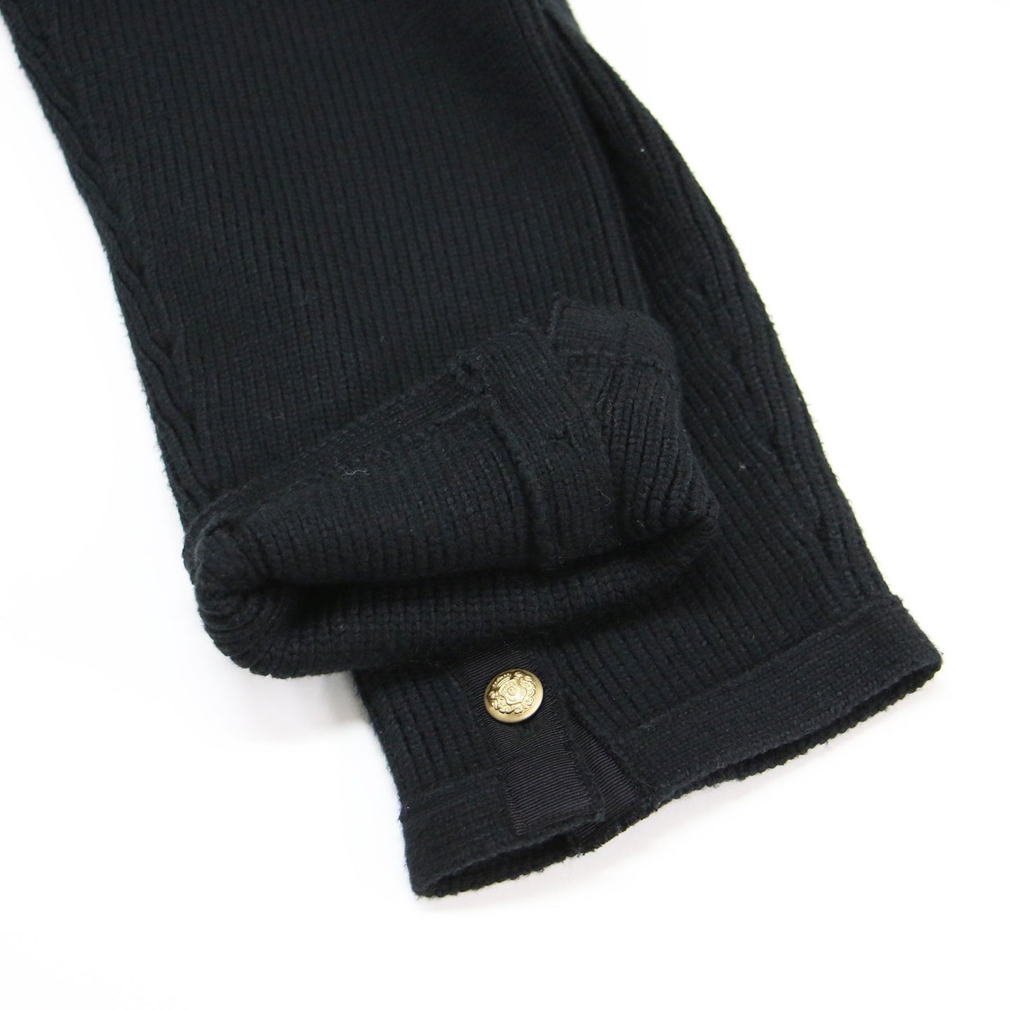 23秋冬 コットンリリー ニット ジャケット / カーディガン 長袖 ノーカラー クルーネック 金ボタン ウォッシャブル