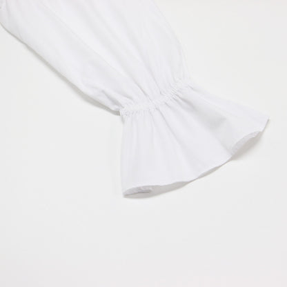 キャンディスリーブ ブラウス / シャツ クルーネック 長袖 ベルスリーブ