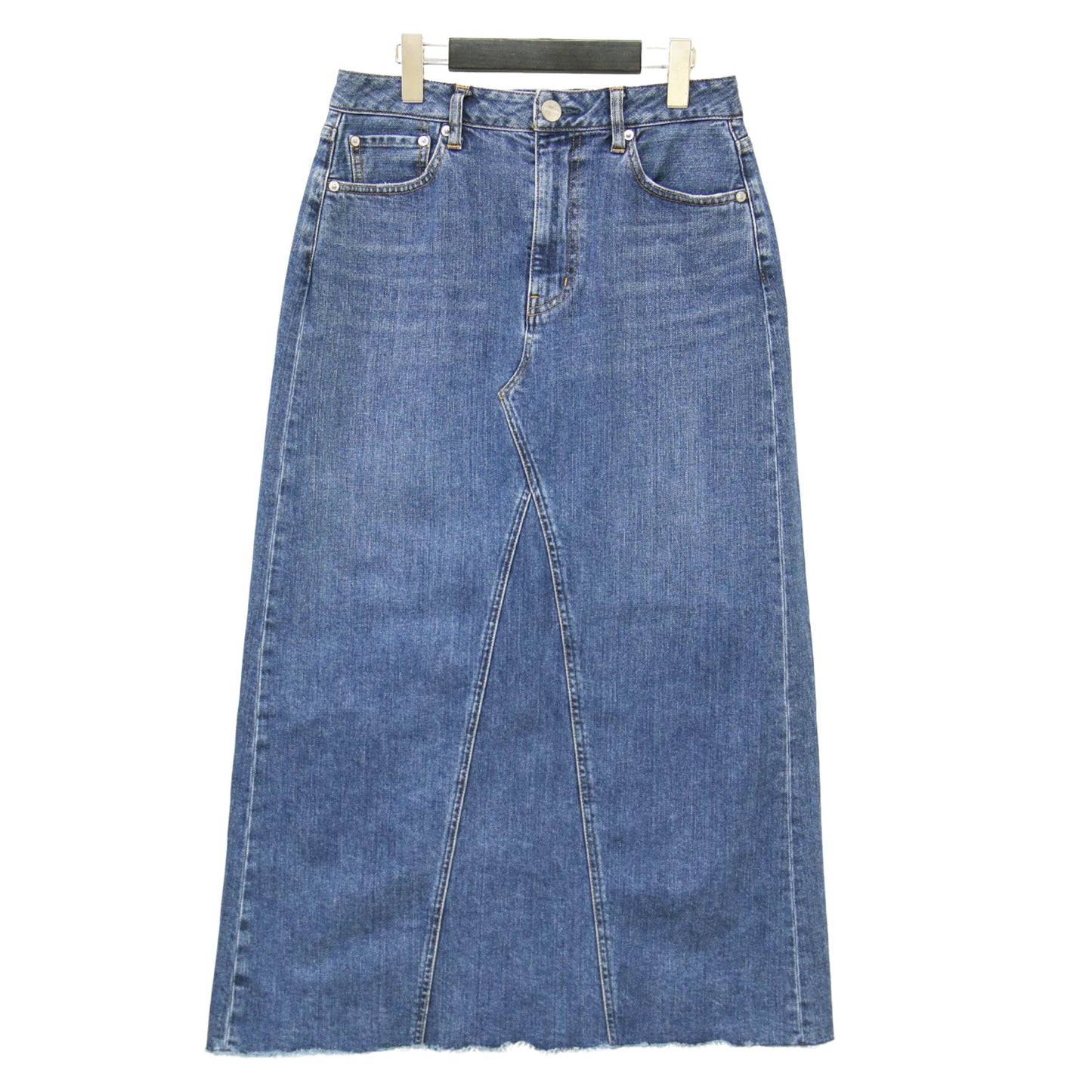× 23区 別注 デニム Iライン スカート / ストレッチ コットン カットオフ