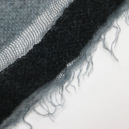 配色 ライン ストール / ショール マフラー 大判 フリンジ