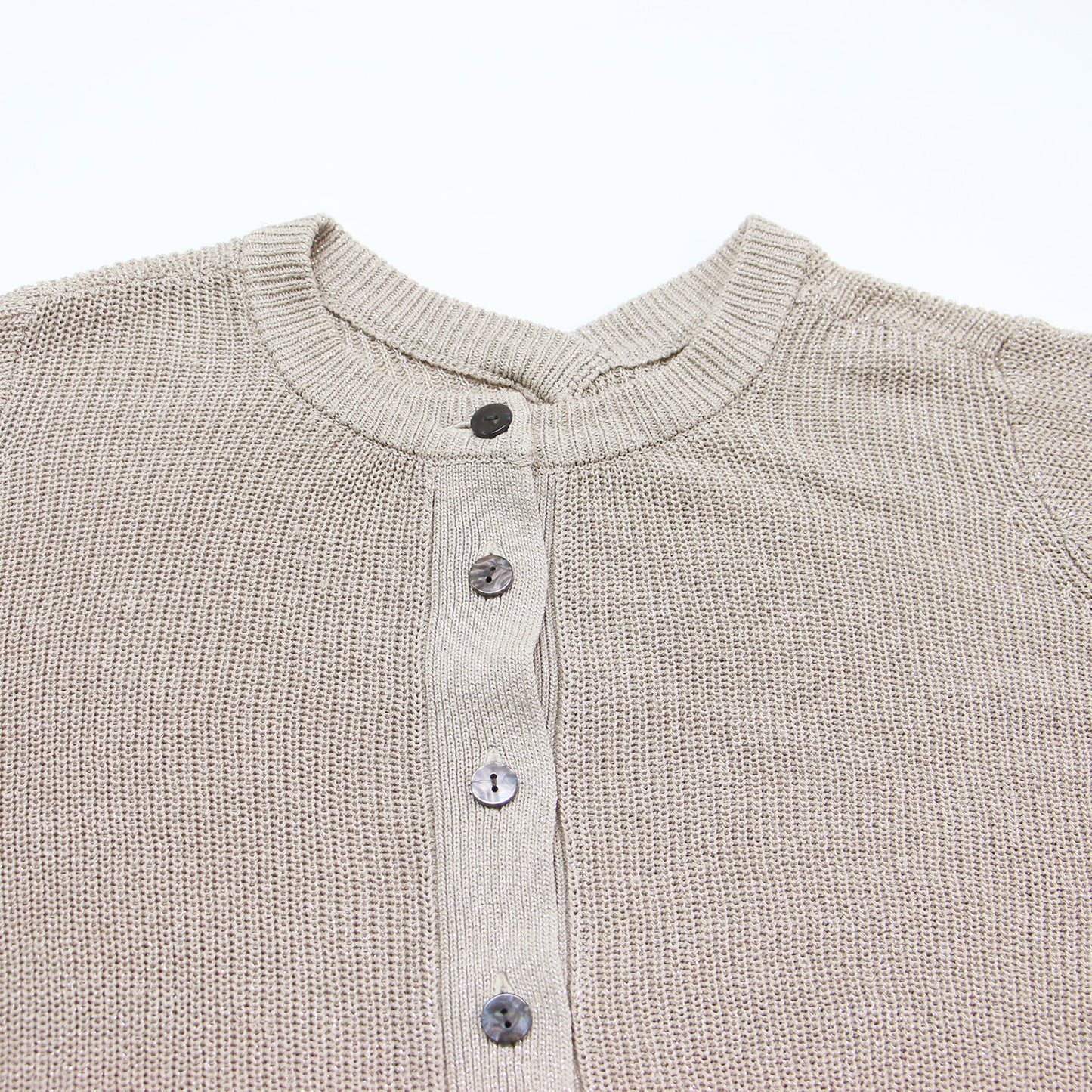 ラメ ニット ショート カーディガン / プルオーバー ニット 長袖 Vネック クルーネック 畦編み