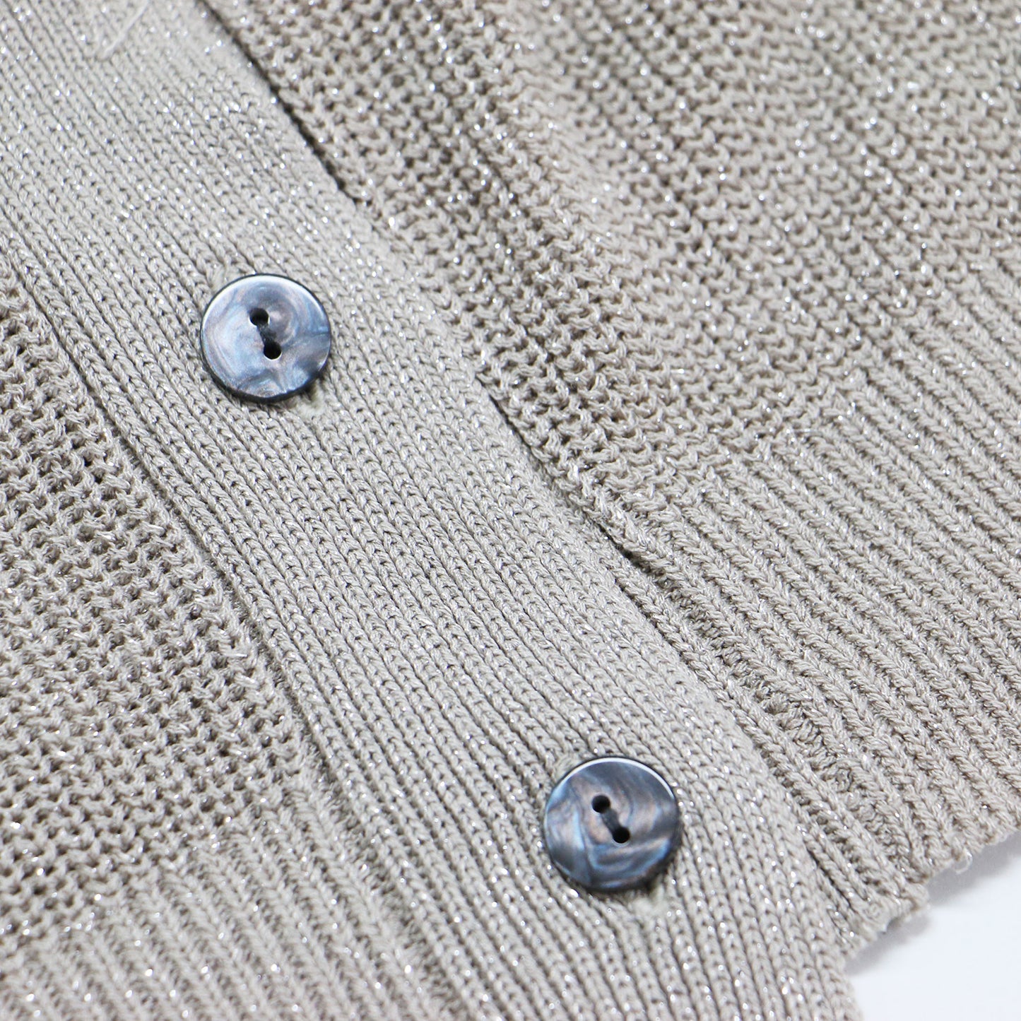 ラメ ニット ショート カーディガン / プルオーバー ニット 長袖 Vネック クルーネック 畦編み