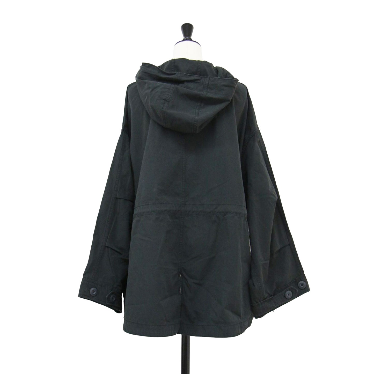 21春夏 ショート モッズコート / ブルゾン 長袖 フード付き オーバーサイズ コットン