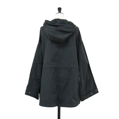 21春夏 ショート モッズコート / ブルゾン 長袖 フード付き オーバーサイズ コットン