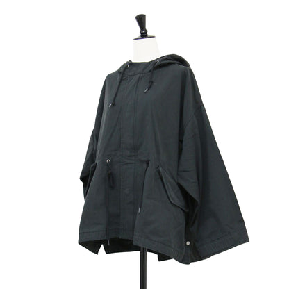 21春夏 ショート モッズコート / ブルゾン 長袖 フード付き オーバーサイズ コットン