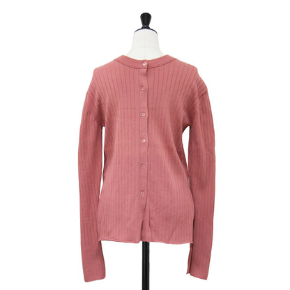 ワイドリブ 2WAY プルオーバー ニット / クルーネック 長袖 コットン ナイロン