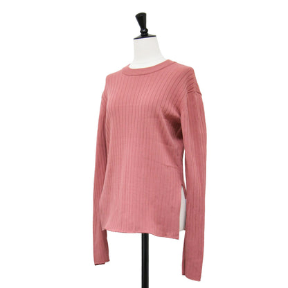 ワイドリブ 2WAY プルオーバー ニット / クルーネック 長袖 コットン ナイロン