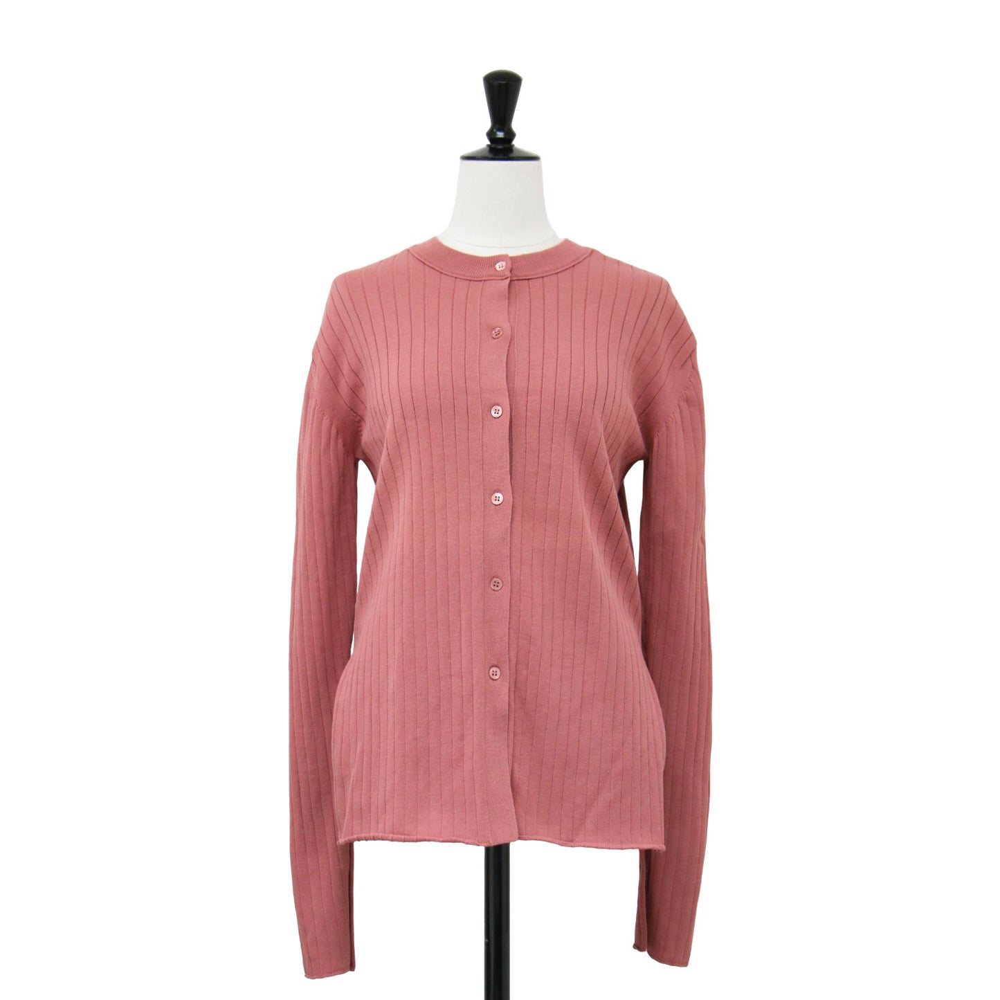 ワイドリブ 2WAY プルオーバー ニット / クルーネック 長袖 コットン ナイロン