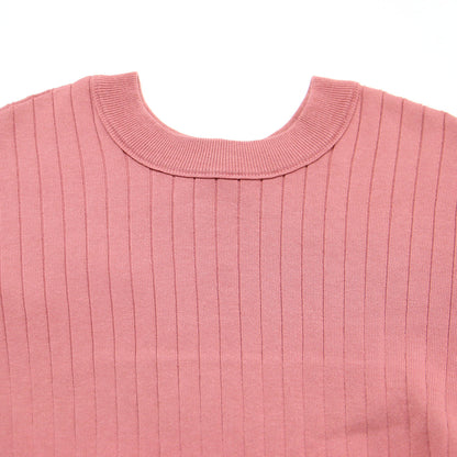 ワイドリブ 2WAY プルオーバー ニット / クルーネック 長袖 コットン ナイロン