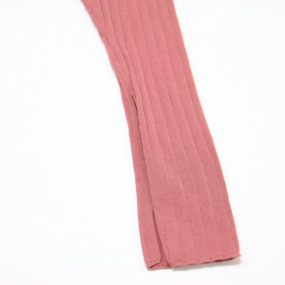 ワイドリブ 2WAY プルオーバー ニット / クルーネック 長袖 コットン ナイロン