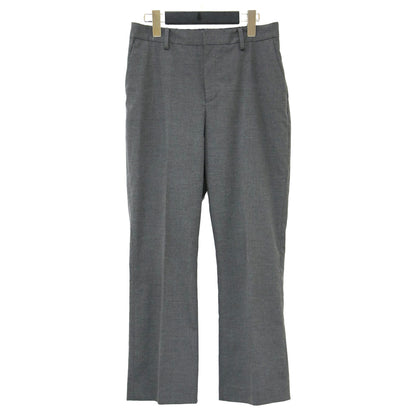 Plain スティック パンツ / セミフレア クロップド丈 ストレッチ素材 センタープレス スラックス