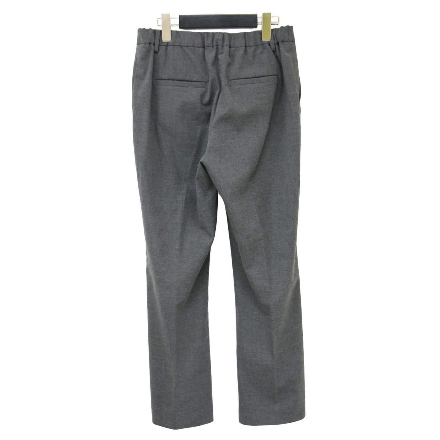 Plain スティック パンツ / セミフレア クロップド丈 ストレッチ素材 センタープレス スラックス