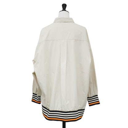 リブ ドッキング シャツ / レギュラーカラー 長袖 オーバーサイズ コットン