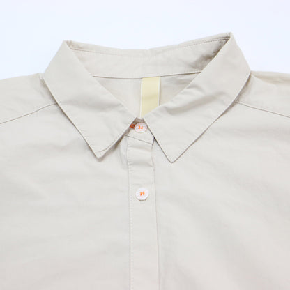 リブ ドッキング シャツ / レギュラーカラー 長袖 オーバーサイズ コットン