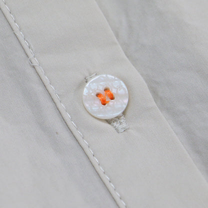 リブ ドッキング シャツ / レギュラーカラー 長袖 オーバーサイズ コットン