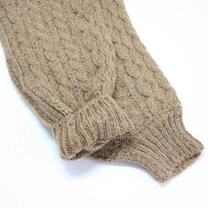 ケーブル編み ロング カーディガン / ニット Vネック 長袖 オーバーサイズ