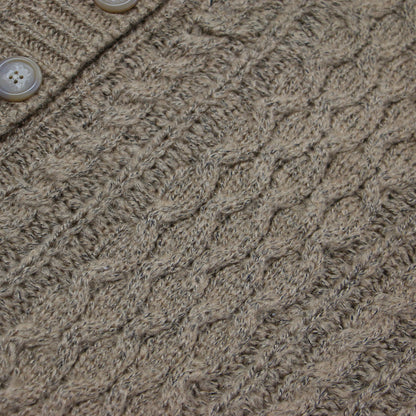 ケーブル編み ロング カーディガン / ニット Vネック 長袖 オーバーサイズ