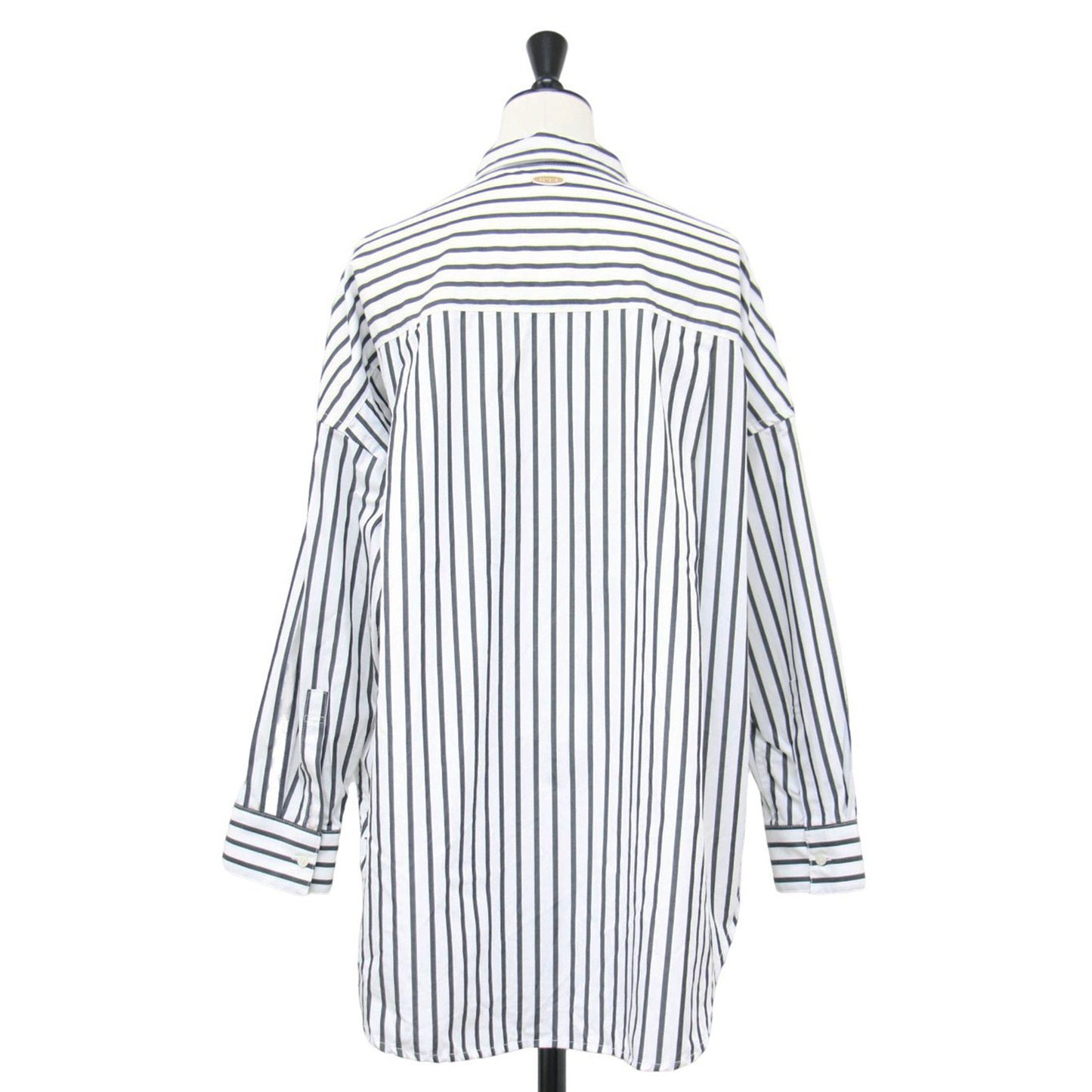 ストライプ柄 コットン 長袖 シャツ / レギュラーカラー オーバーサイズ
