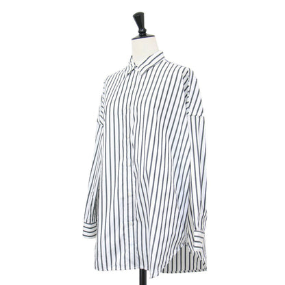 ストライプ柄 コットン 長袖 シャツ / レギュラーカラー オーバーサイズ